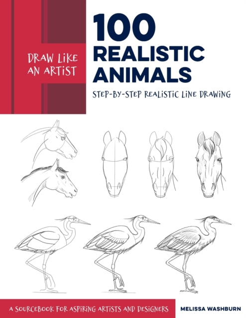 Draw Like an Artist: 100 Realistic Animals: Step-by-Step Realistic Line Drawing  **A Sourcebook for Aspiring Artists and Designers: Volume 3