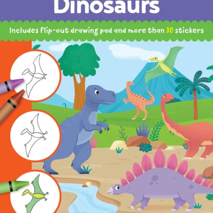 Watch Me Read and Draw: Dinosaurs: A step-by-step drawing & story book - Includes flip-out drawing pad and more than 30 stickers