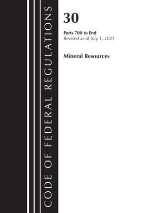 Code of Federal Regulations Title 30 Mineral