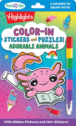 ColorIn Stickers and Puzzles Adorable Animals