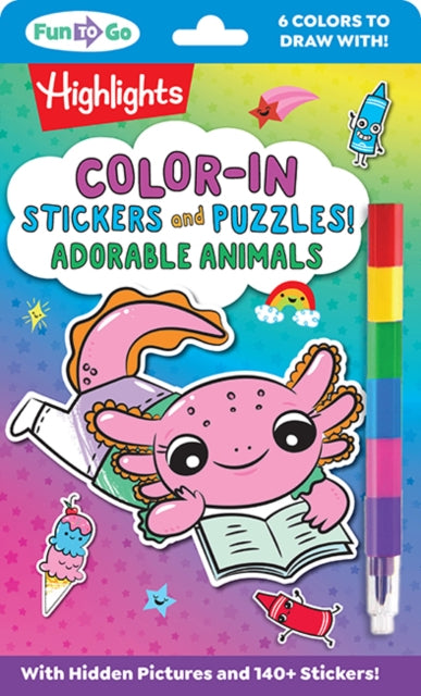 ColorIn Stickers and Puzzles Adorable Animals