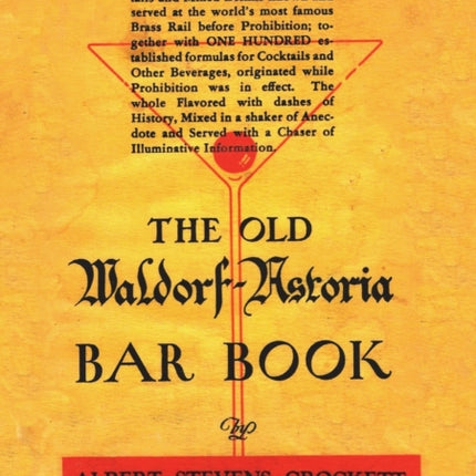 The Old Waldorf Astoria Bar Book 1935 Reprint