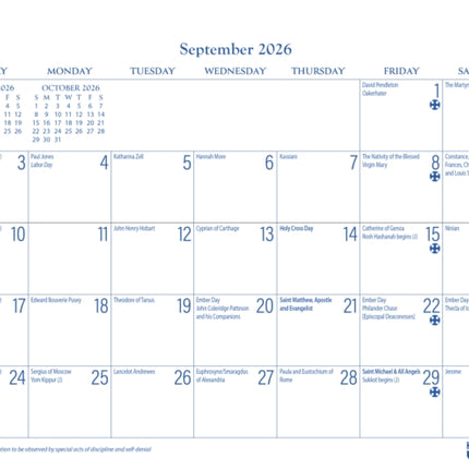 2026 Parish Wall Calendar