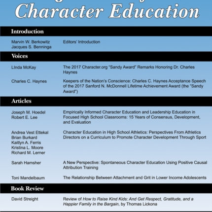Journal of Character Education Vol 14 Issue 1