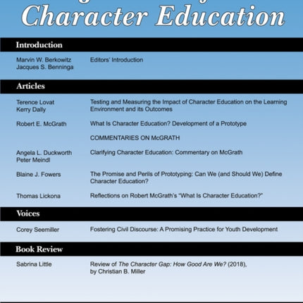Journal of Character Education Volume 14 Issue 2