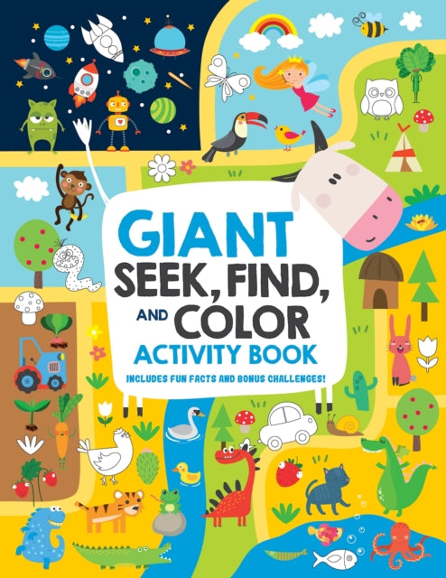 Giant Seek, Find and Color Activity Book: Includes Fun Facts and Bonus Challenges!