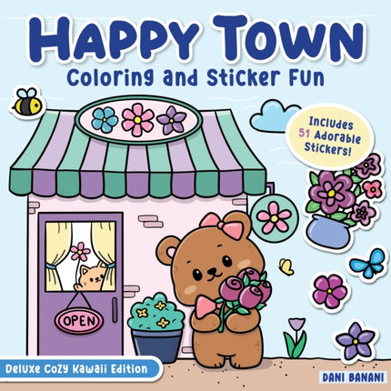 Happy Town Coloring and Sticker Fun