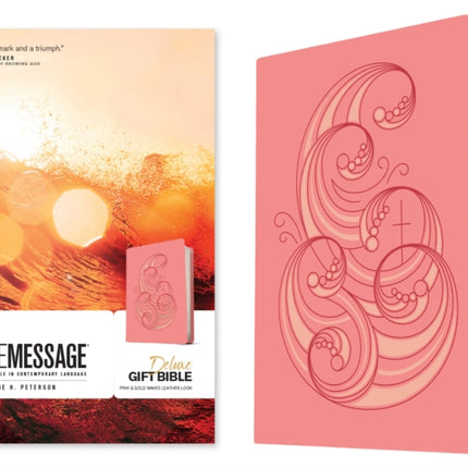 Message Deluxe Gift Bible, Pink and Gold Waves