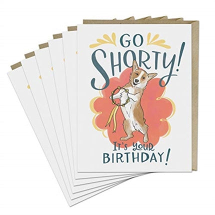 6Pack Em  Friends Go Shorty Corgi Dog Card