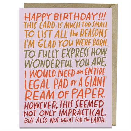 6Pack Em  Friends Ream of Paper Birthday Card