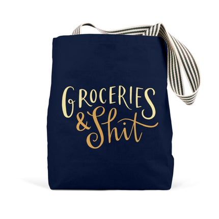 Em  Friends Groceries  Shit Navy Tote Bags