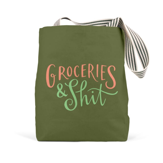 Em  Friends Groceries  Shit Olive Tote Bags