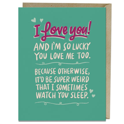 6 Pack Em & Friends Watch you Sleep Love Card