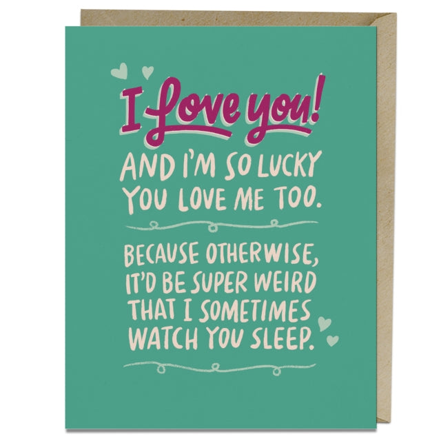 6 Pack Em & Friends Watch you Sleep Love Card