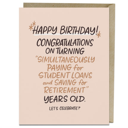 6-Pack Em & Friends Paying For Student Loans Years Old Birthday Cards