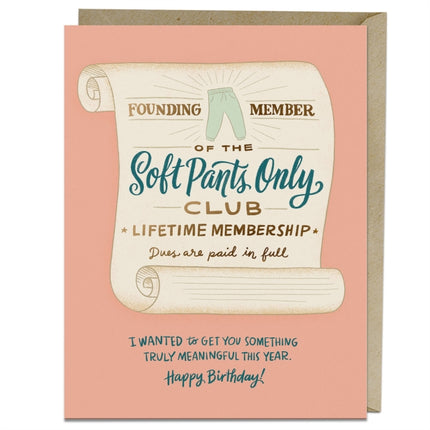 6Pack Em  Friends Soft Pants Club Birthday Greeting Card