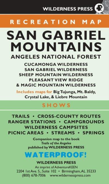 MAP San Gabriel Mountains: Recreation Map