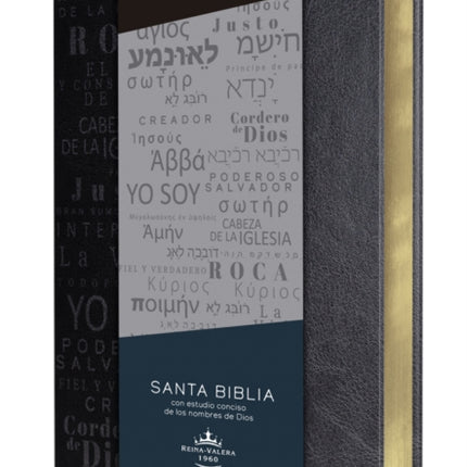 Biblia RVR60 letra grande tamaño manual, simil piel negro con nombres de Dios / Spanish Bible RVR60 Handy Size Large Print Leathersoft Black with Names of God