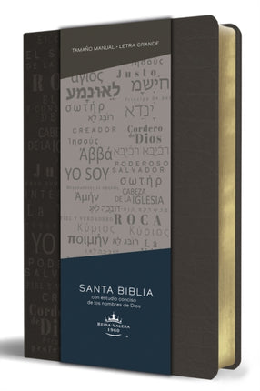 Biblia RVR 1960 letra grande tamaño manual, simil piel gris con nombres de Dios / Spanish Bible RVR 1960 Handy Size Large Print Leathersoft Grey, Names of god