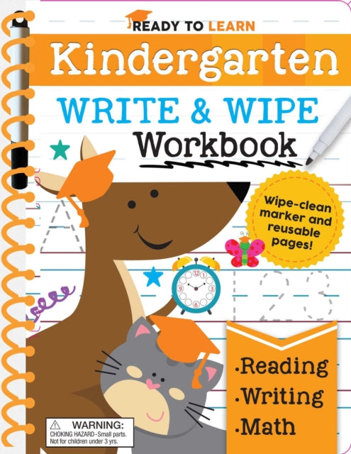 Ready to Learn: Kindergarten Write and Wipe Workbook: Addition, Subtraction, Sight Words, Letter Sounds, and Letter Tracing