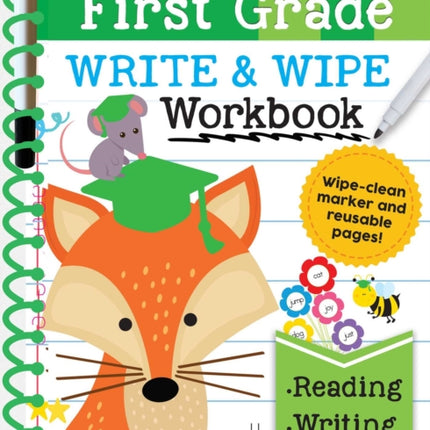 Ready to Learn: First Grade Write and Wipe Workbook: Fractions, Measurement, Telling Time, Descriptive Writing, Sight Words, and More!