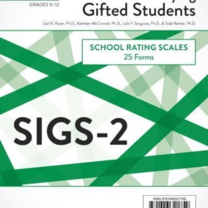 Scales for Identifying Gifted Students (SIGS-2): School Rating Scale Forms (25 Forms)