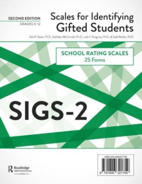 Scales for Identifying Gifted Students (SIGS-2): School Rating Scale Forms (25 Forms)