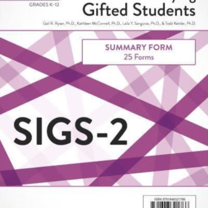 Scales for Identifying Gifted Students (SIGS-2): Summary Forms (25 Forms)