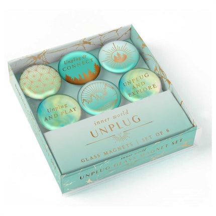 Unplug Glass Magnet Set: Set of 6