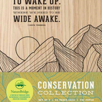 Conservation Sewn Notebook Collection (Set of 3): Large (Notebook With Quotes, Hiking Journal, Camping Journal: Set of 2