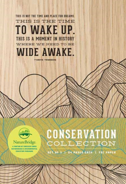 Conservation Sewn Notebook Collection (Set of 3): Large (Notebook With Quotes, Hiking Journal, Camping Journal: Set of 2