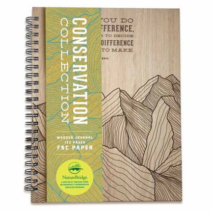 Conservation Wooden Journal: Laser Engraved Wood, Notebook With Quotes, Hiking Journal, Camping Journal