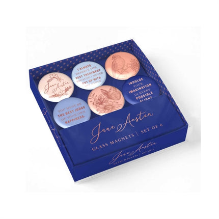 Jane Austen Glass Magnet Set: Set of 6