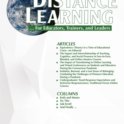 Distance Learning VOL 18 Issue 1, 2021