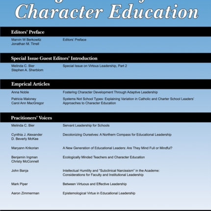 Journal of Character Education Volume 1 Number 2