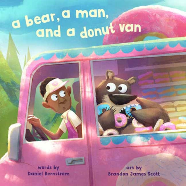 A Bear a Man and a Donut Van