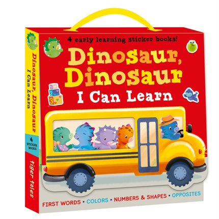 Dinosaur, Dinosaur I Can Learn 4-Book Boxed Set with Stickers: First Words, Colors, Numbers and Shapes, Opposites