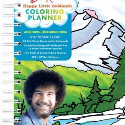 Bob Ross Happy Little 18Month Coloring Planner