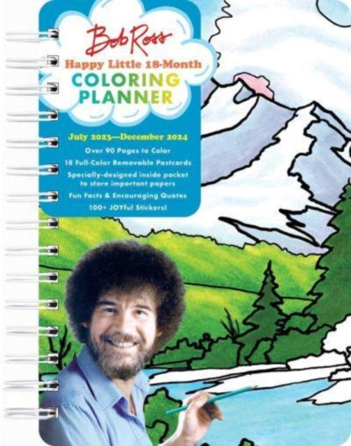 Bob Ross Happy Little 18Month Coloring Planner