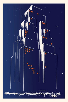 Vintage Journal Abstract Skyscraper at Night