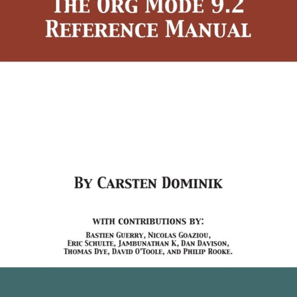 The Org Mode 9.2 Reference Manual