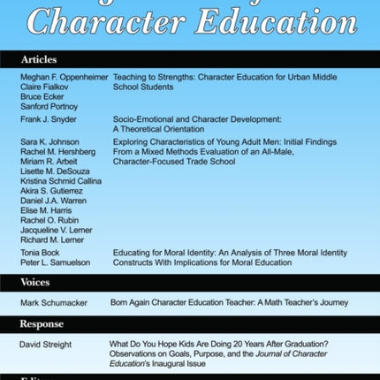 Journal of Research in Character Education,
