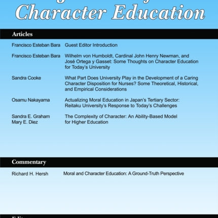 Journal of Research in Character Education,