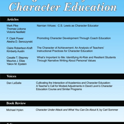 Journal of Character Education Volume 11 Number 2