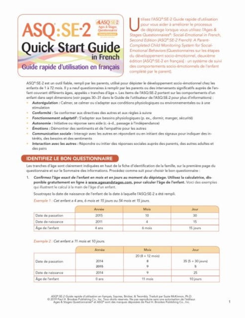Ages & Stages Questionnaires®: Social-Emotional
