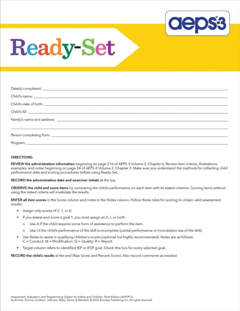 Assessment, Evaluation, and Programming System