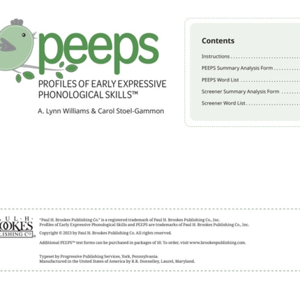 Profiles of Early Expressive Phonological Skills
