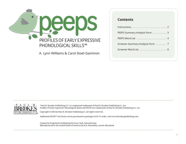 Profiles of Early Expressive Phonological Skills