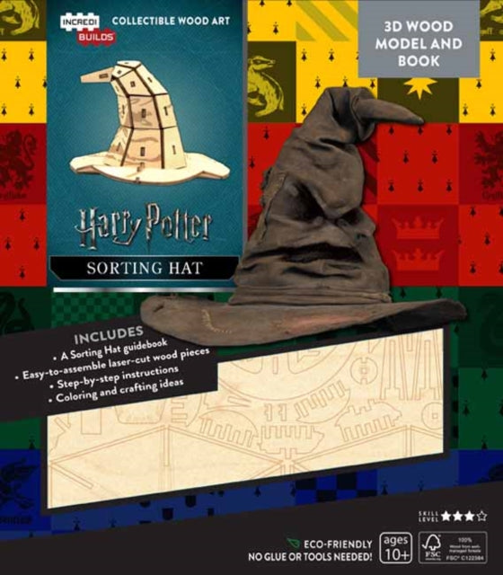 IncrediBuilds: Harry Potter: Sorting Hat 3D Wood Model and Book