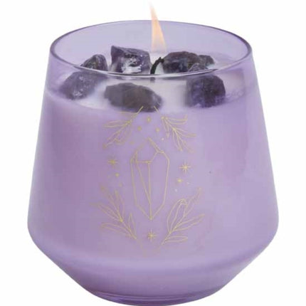 Amethyst Crystal Healing Scented Glass Candle